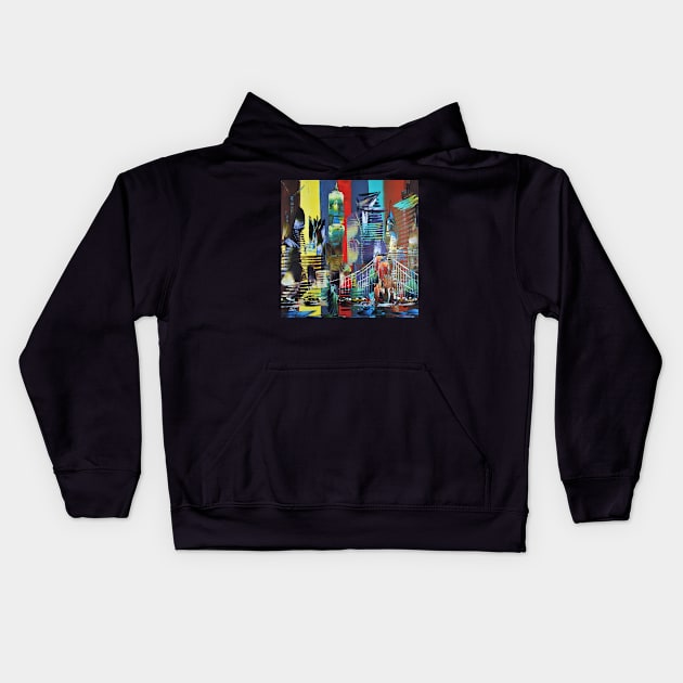 City of New York America Abstract 629 Kids Hoodie by artsale